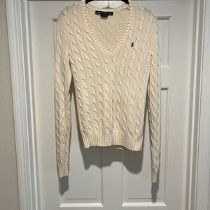 Ralph Lauren V-Neck Sweater in Cream